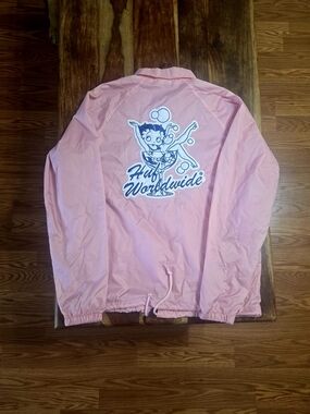 HUF/Betty Boop Collab Women's Pink Windbreaker Jacket. Size Medium